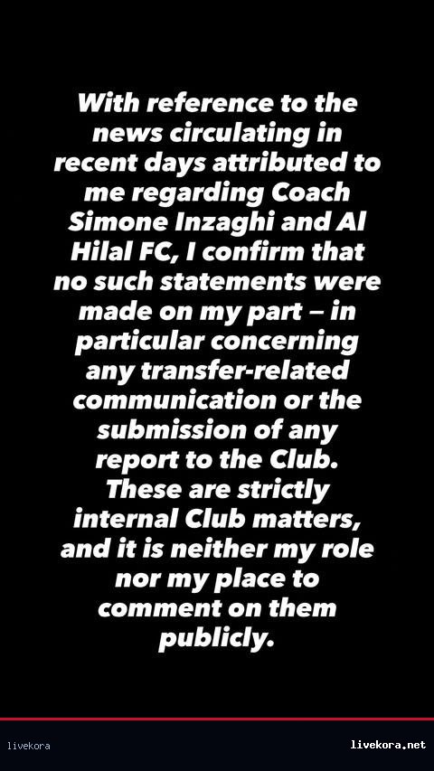 وكيل إنزاجي يحسم الجدل حول مستقبل المدرب مع الهلال